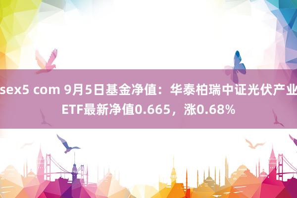 sex5 com 9月5日基金净值:华泰柏瑞中证光伏产业ETF最新净值0.665,涨0.68%