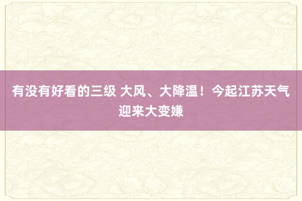有没有好看的三级 大风、大降温!今起江苏天气迎来大变嫌
