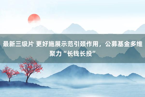 最新三级片 更好施展示范引颈作用,公募基金多维聚力“长钱长投”