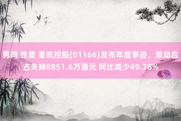 男同 性愛 星凯控股(01166)发布年度事迹,激动应占失掉8851.6万港元 同比减少49.78%