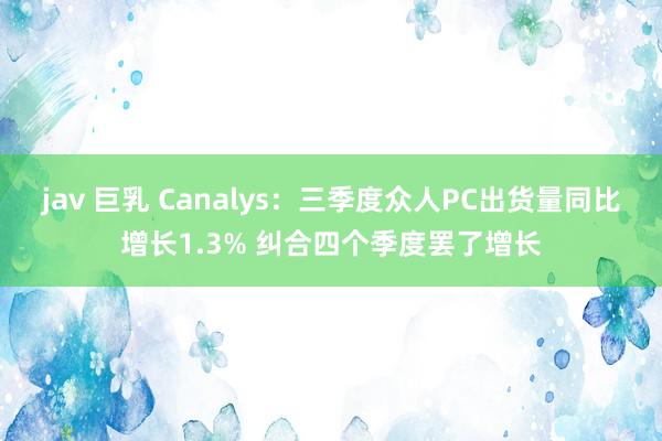 jav 巨乳 Canalys:三季度众人PC出货量同比增长1.3% 纠合四个季度罢了增长