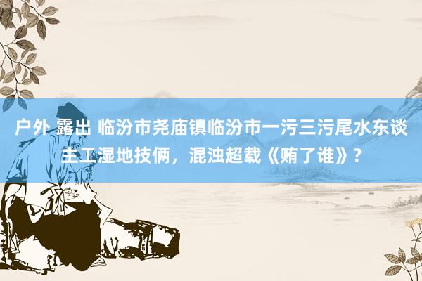 户外 露出 临汾市尧庙镇临汾市一污三污尾水东谈主工湿地技俩,混浊超载《贿了谁》?