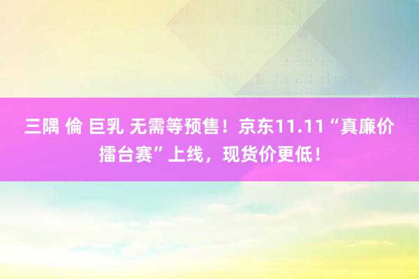 三隅 倫 巨乳 无需等预售!京东11.11“真廉价擂台赛”上线,现货价更低!