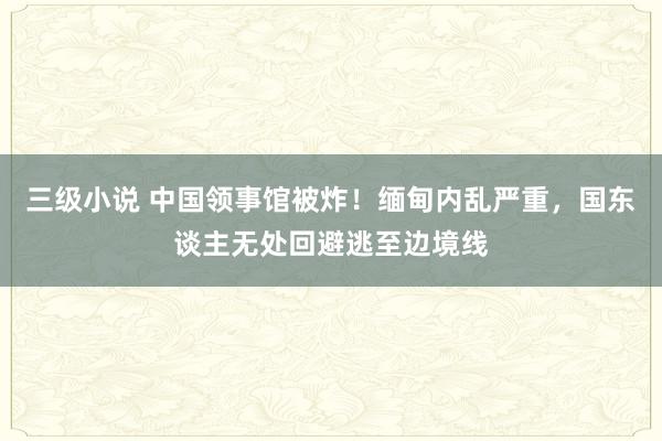 三级小说 中国领事馆被炸！缅甸内乱严重，国东谈主无处回避逃至边境线