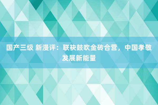 国产三级 新漫评:联袂鼓吹金砖合营,中国孝敬发展新能量