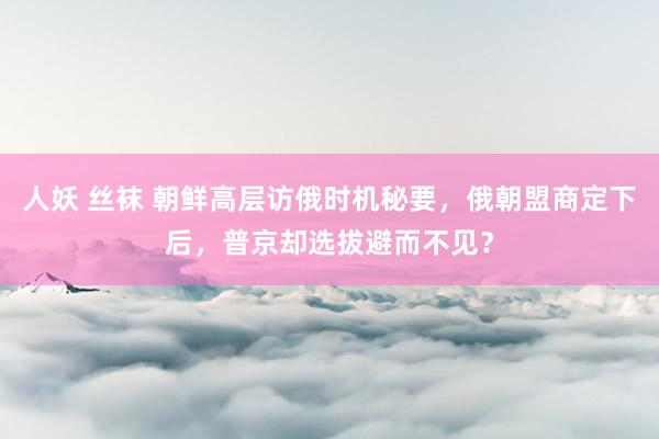 人妖 丝袜 朝鲜高层访俄时机秘要,俄朝盟商定下后,普京却选拔避而不见?