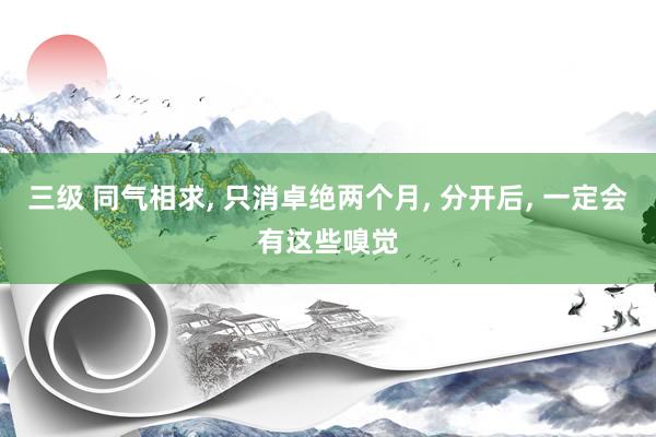 三级 同气相求, 只消卓绝两个月, 分开后, 一定会有这些嗅觉