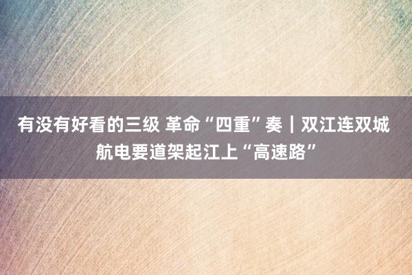 有没有好看的三级 革命“四重”奏|双江连双城 航电要道架起江上“高速路”