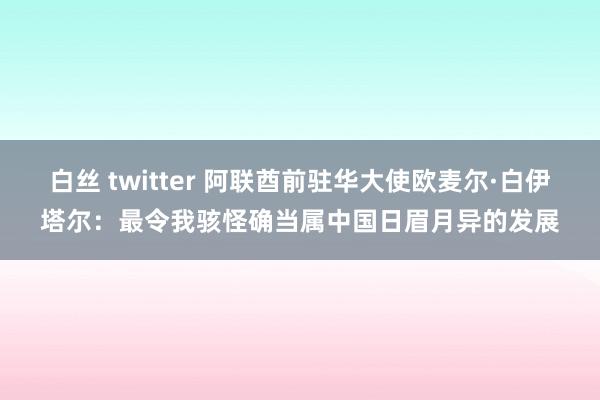 白丝 twitter 阿联酋前驻华大使欧麦尔·白伊塔尔:最令我骇怪确当属中国日眉月异的发展