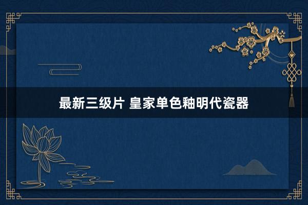 最新三级片 皇家单色釉明代瓷器