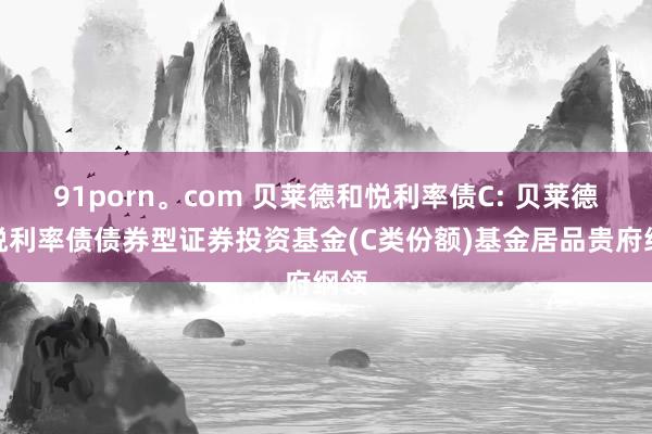 91porn。com 贝莱德和悦利率债C: 贝莱德和悦利率债债券型证券投资基金(C类份额)基金居品贵府纲领