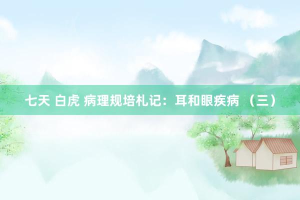 七天 白虎 病理规培札记:耳和眼疾病 (三)