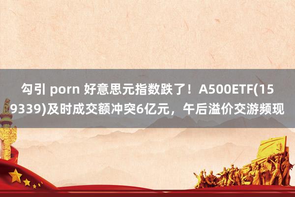 勾引 porn 好意思元指数跌了!A500ETF(159339)及时成交额冲突6亿元,午后溢价交游频现