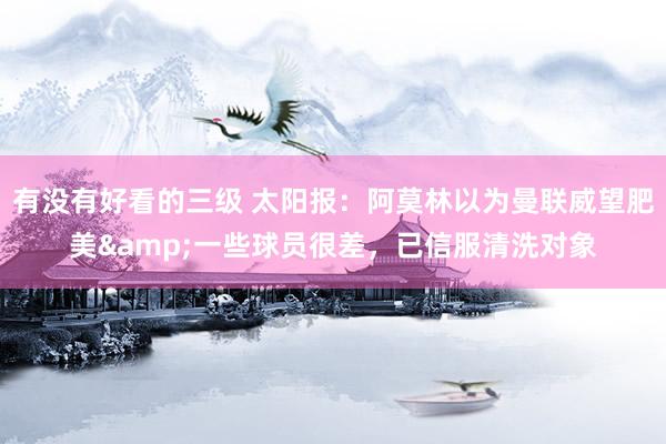 有没有好看的三级 太阳报:阿莫林以为曼联威望肥美&一些球员很差,已信服清洗对象