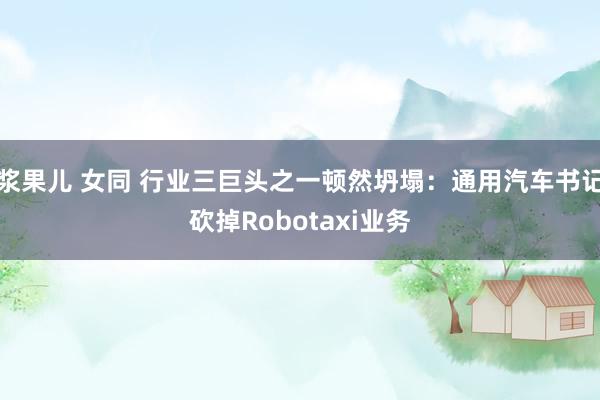 浆果儿 女同 行业三巨头之一顿然坍塌:通用汽车书记砍掉Robotaxi业务