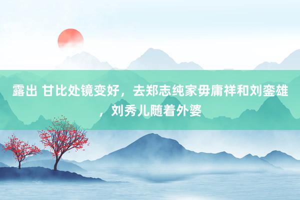 露出 甘比处镜变好,去郑志纯家毋庸祥和刘銮雄,刘秀儿随着外婆