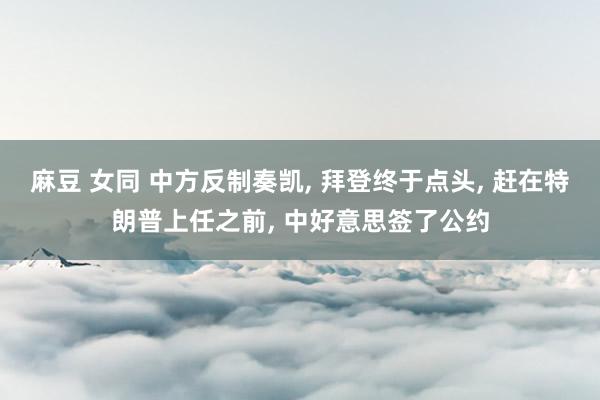 麻豆 女同 中方反制奏凯, 拜登终于点头, 赶在特朗普上任之前, 中好意思签了公约