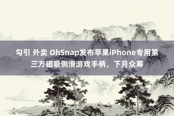 勾引 外卖 OhSnap发布苹果iPhone专用第三方磁吸侧滑游戏手柄,下月众筹