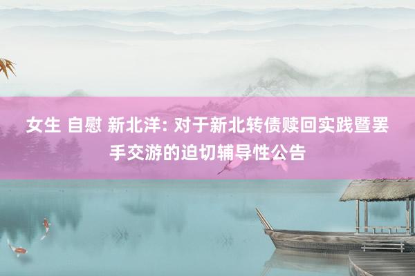 女生 自慰 新北洋: 对于新北转债赎回实践暨罢手交游的迫切辅导性公告