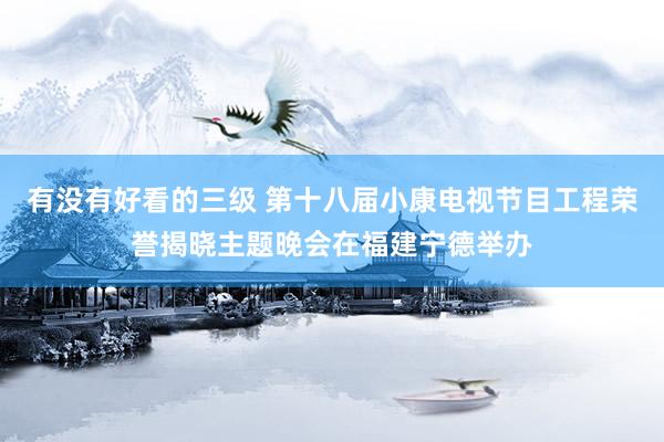 有没有好看的三级 第十八届小康电视节目工程荣誉揭晓主题晚会在福建宁德举办