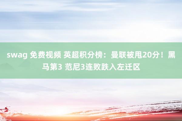 swag 免费视频 英超积分榜:曼联被甩20分!黑马第3 范尼3连败跌入左迁区