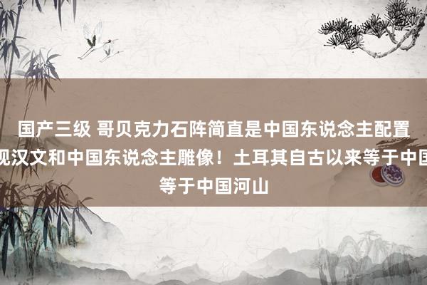 国产三级 哥贝克力石阵简直是中国东说念主配置?发现汉文和中国东说念主雕像!土耳其自古以来等于中国河山