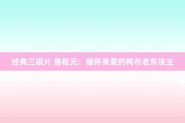 经典三级片 鲁枢元:缅怀亲爱的柯布老东谈主