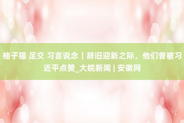 柚子猫 足交 习言说念｜辞旧迎新之际，他们曾被习近平点赞_大皖新闻 | 安徽网