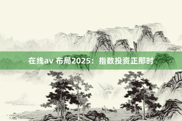 在线av 布局2025：指数投资正那时