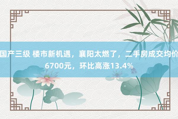 国产三级 楼市新机遇,襄阳太燃了,二手房成交均价6700元,环比高涨13.4%