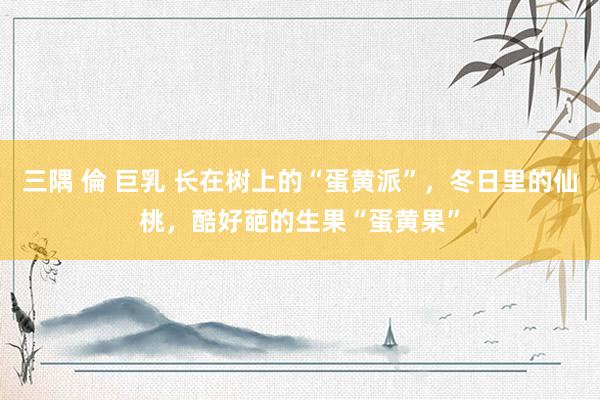 三隅 倫 巨乳 长在树上的“蛋黄派”，冬日里的仙桃，酷好葩的生果“蛋黄果”