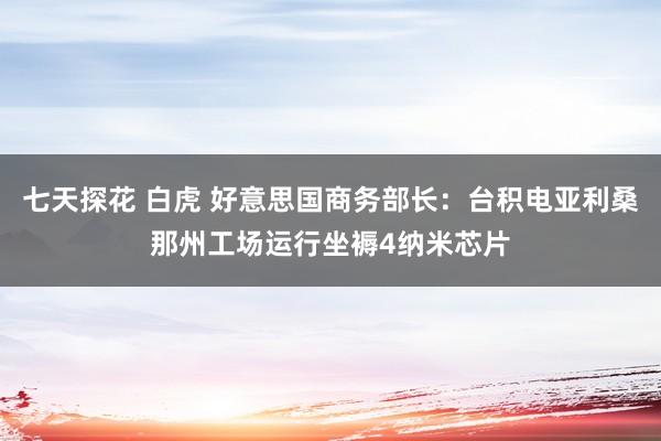 七天探花 白虎 好意思国商务部长:台积电亚利桑那州工场运行坐褥4纳米芯片