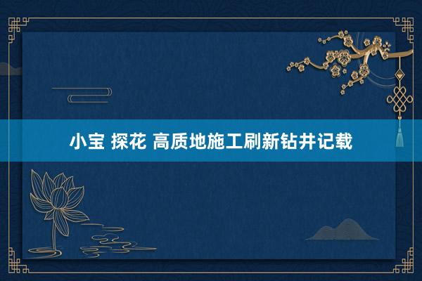 小宝 探花 高质地施工刷新钻井记载