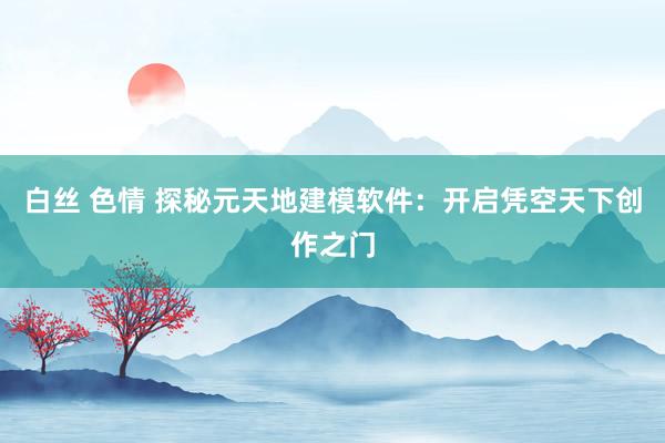 白丝 色情 探秘元天地建模软件:开启凭空天下创作之门