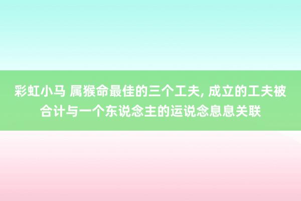 彩虹小马 属猴命最佳的三个工夫， 成立的工夫被合计与一个东说念主的运说念息息关联